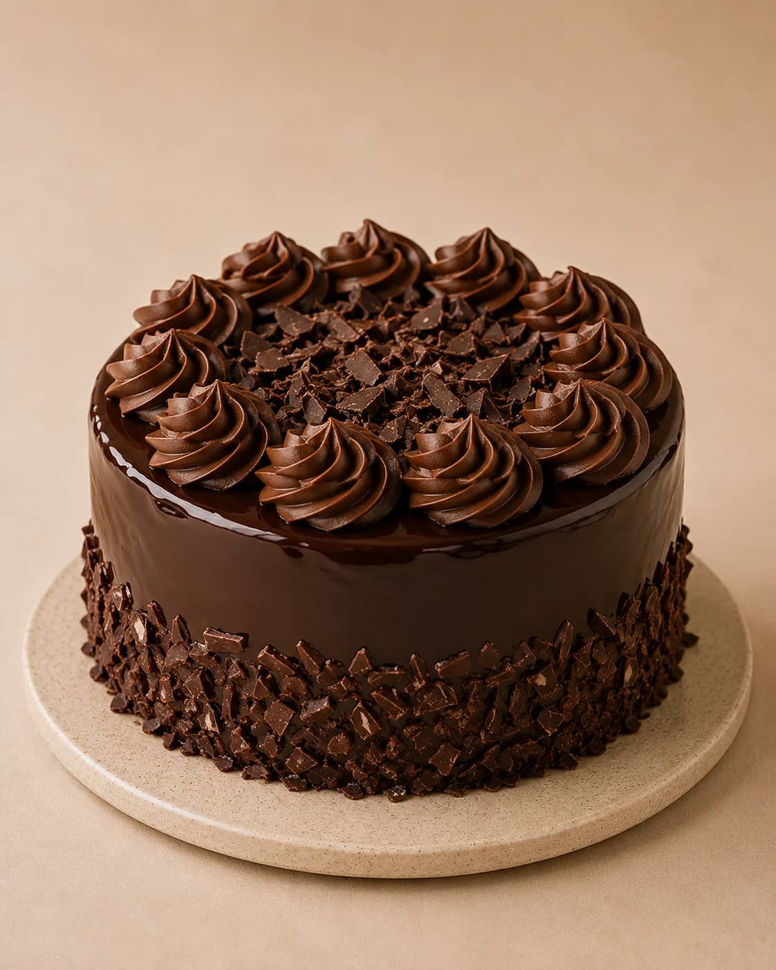 Chocolate Truffle. Ganache set firm, and truffles rolled the same morning.
